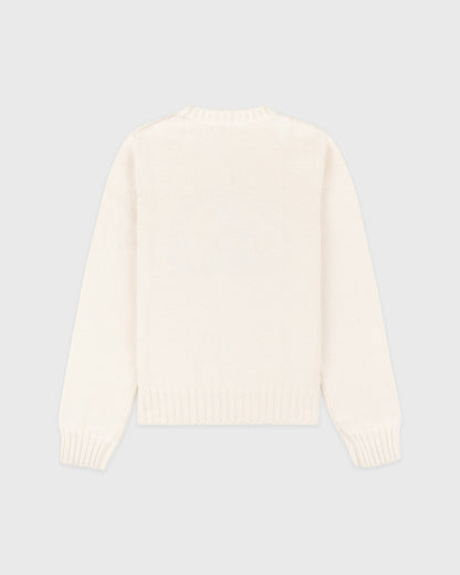 Sporty & Rich NY Crest Knitted Sweater - Ecru/Navy