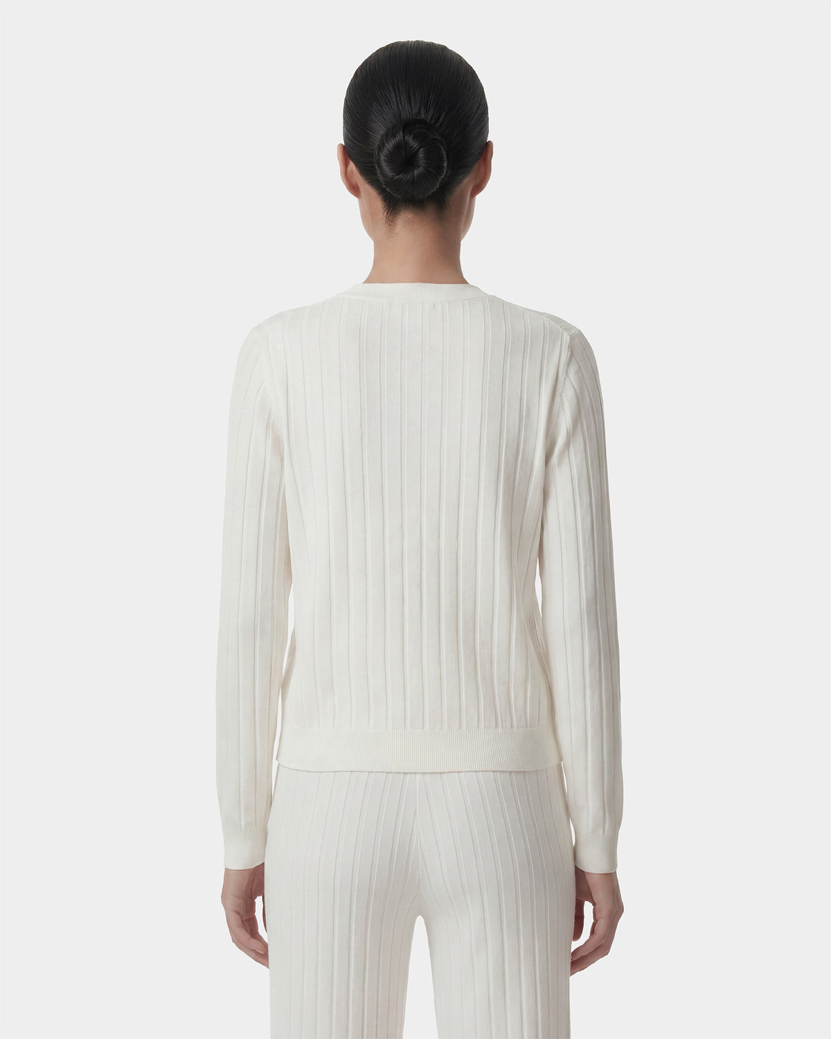 Sporty & Rich SRC Ribbed Cardigan - Ecru/Navy