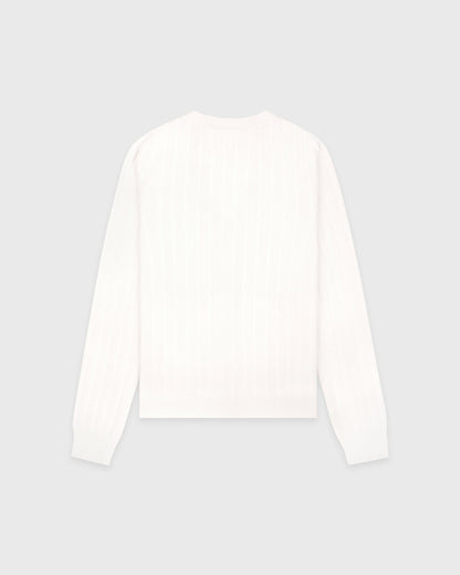 Sporty & Rich SRC Ribbed Cardigan - Ecru/Navy