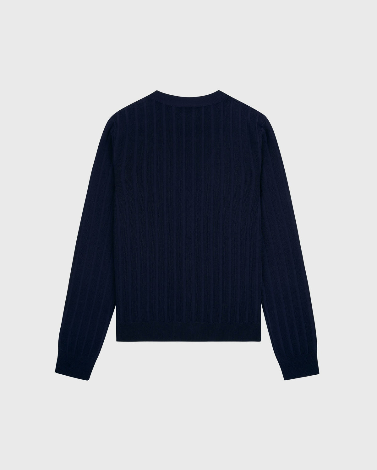 Sporty & Rich SRC Ribbed Cardigan - Dark Navy/White