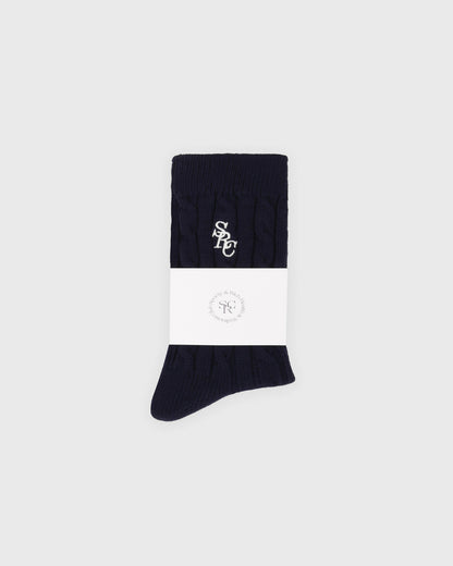 Sporty & Rich SRC Cableknit Socks - Navy