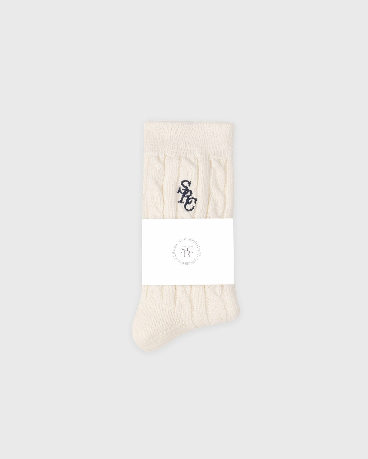 Sporty & Rich SRC Cableknit Socks - Ecru