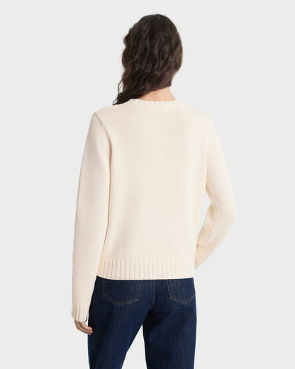 Sporty & Rich Heritage Yankees Serif Knitted Sweater - Ecru/Navy