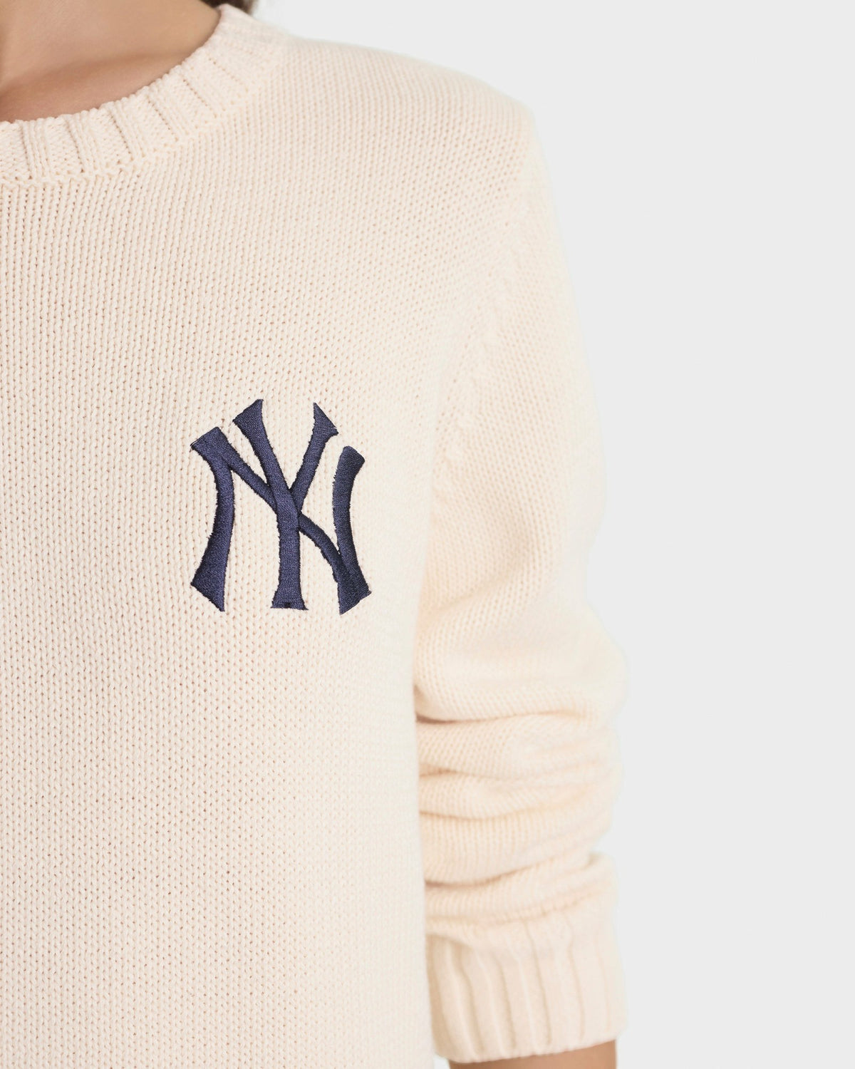 Sporty & Rich Heritage Yankees Serif Knitted Sweater - Ecru/Navy