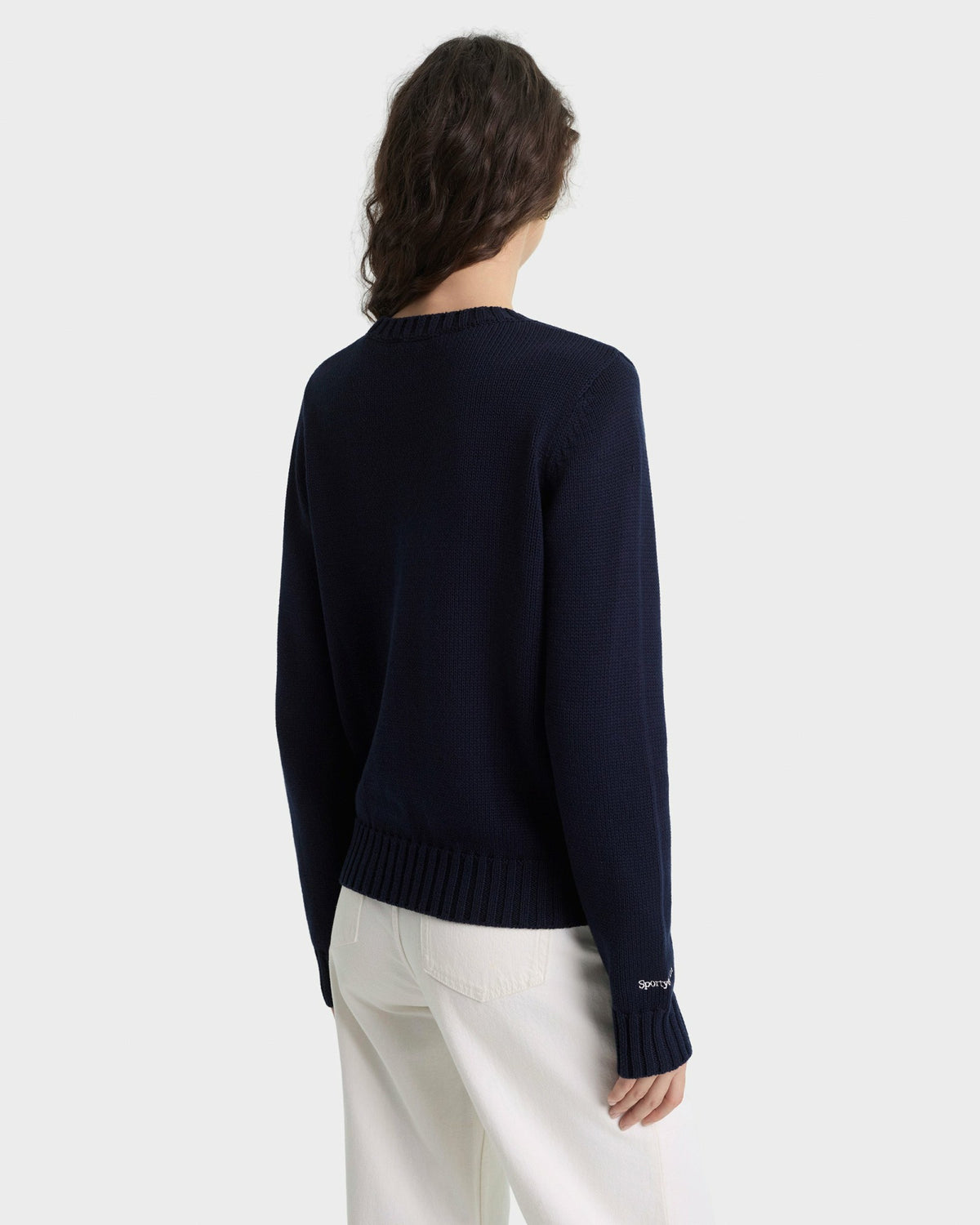 Sporty & Rich Heritage Yankees Serif Knitted Sweater - Navy/Ecru