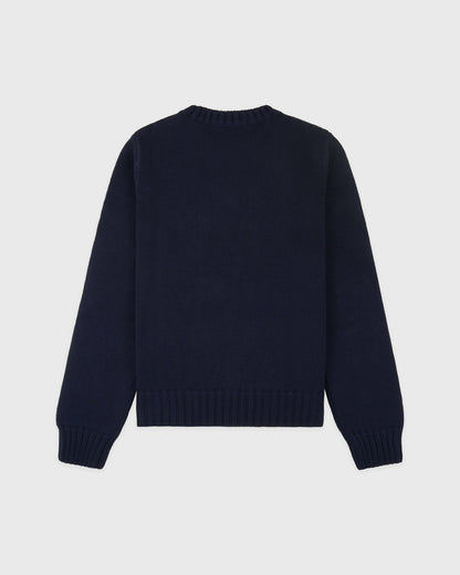 Sporty & Rich Heritage Yankees Serif Knitted Sweater - Navy/Ecru