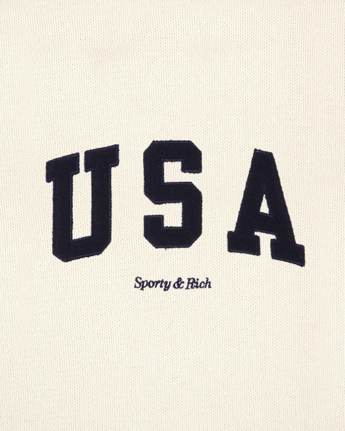Sporty & Rich USA Knitted Sweater - Ecru/Navy