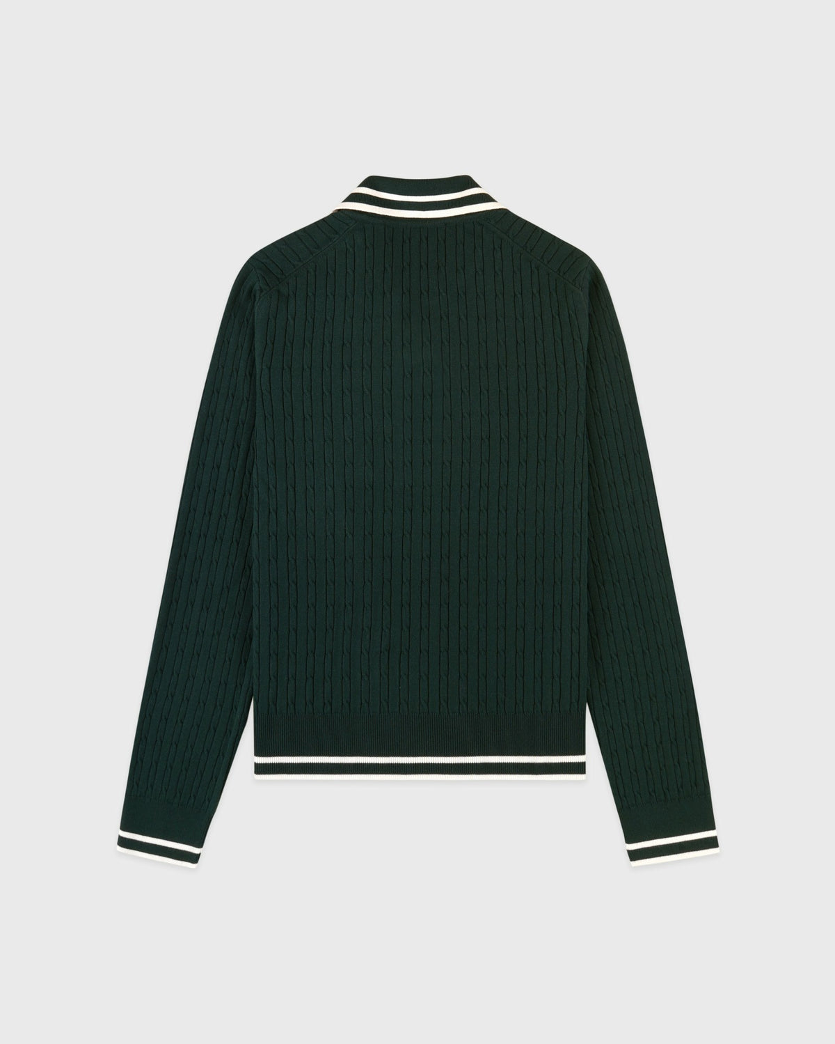 Sporty & Rich SRC Mini Cable LS Polo - Forest/Ecru