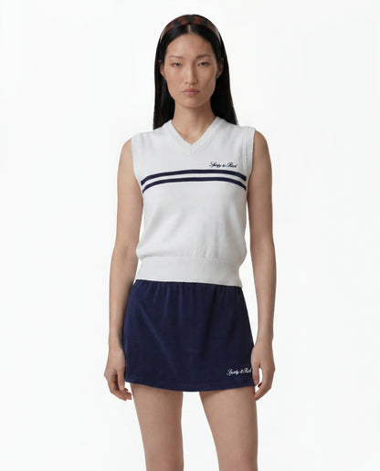 Sporty & Rich Signature Logo Knitted Vest - White