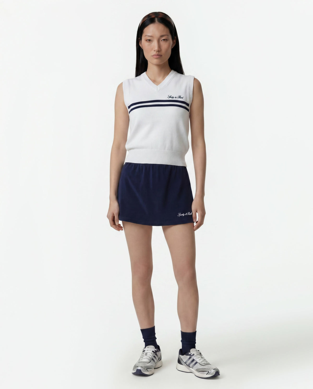 Sporty & Rich Signature Logo Knitted Vest - White
