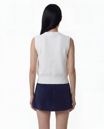 Sporty & Rich Signature Logo Knitted Vest - White
