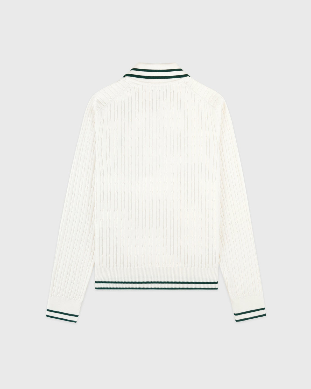 Sporty & Rich SRC Mini Cable LS Polo - Ecru/Forest