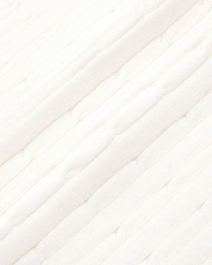 Sporty & Rich SRC Mini Cable LS Polo - Ecru/Forest