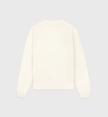 Sporty & Rich Bristol Crest Cotton Knit Sweater - Cream