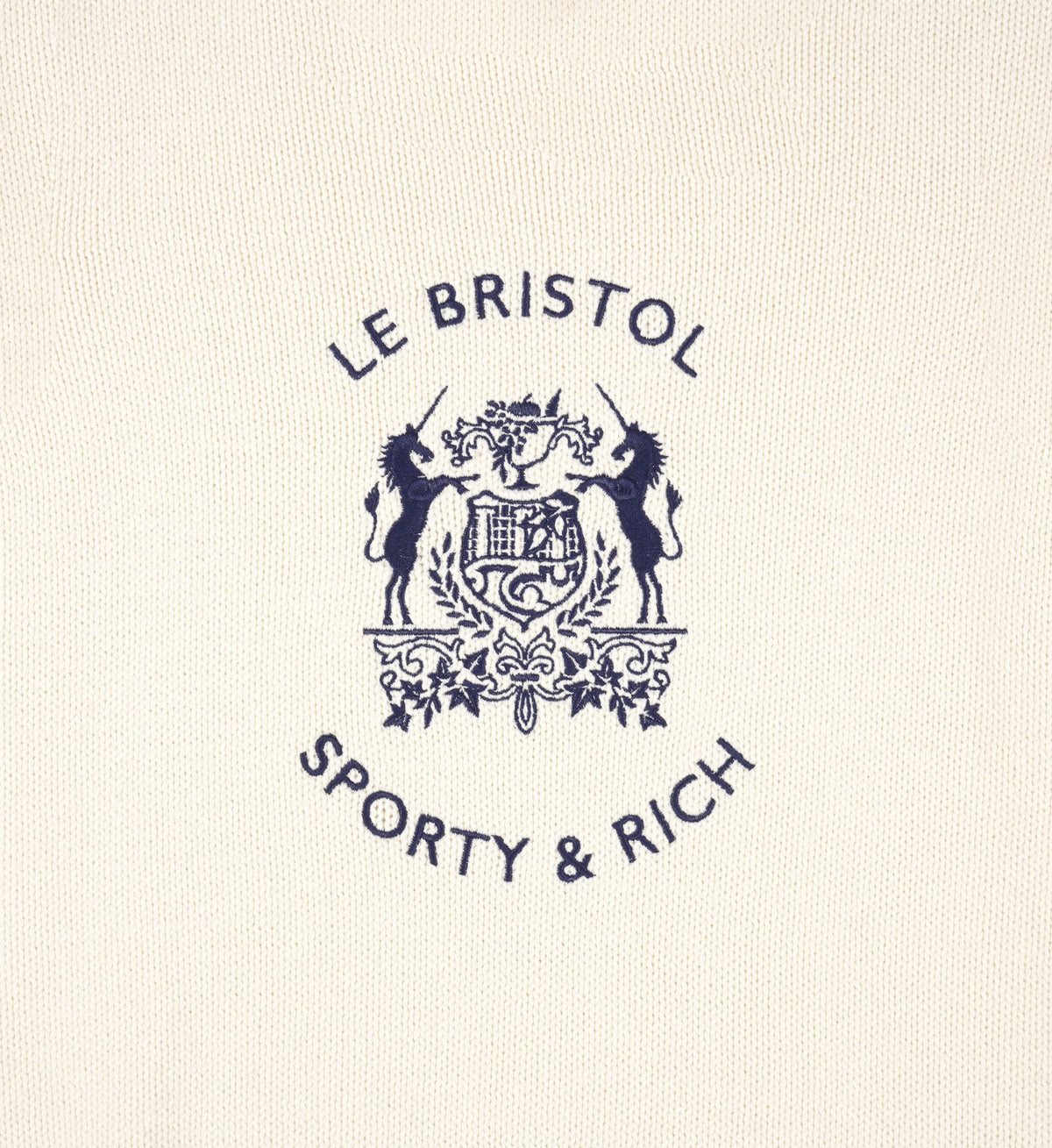 Sporty & Rich Bristol Crest Cotton Knit Sweater - Cream
