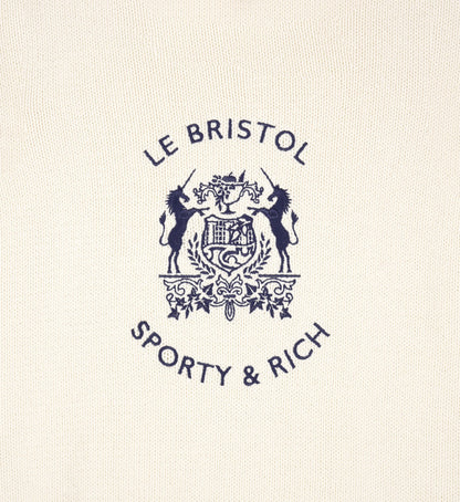Sporty & Rich Bristol Crest Cotton Knit Sweater - Cream