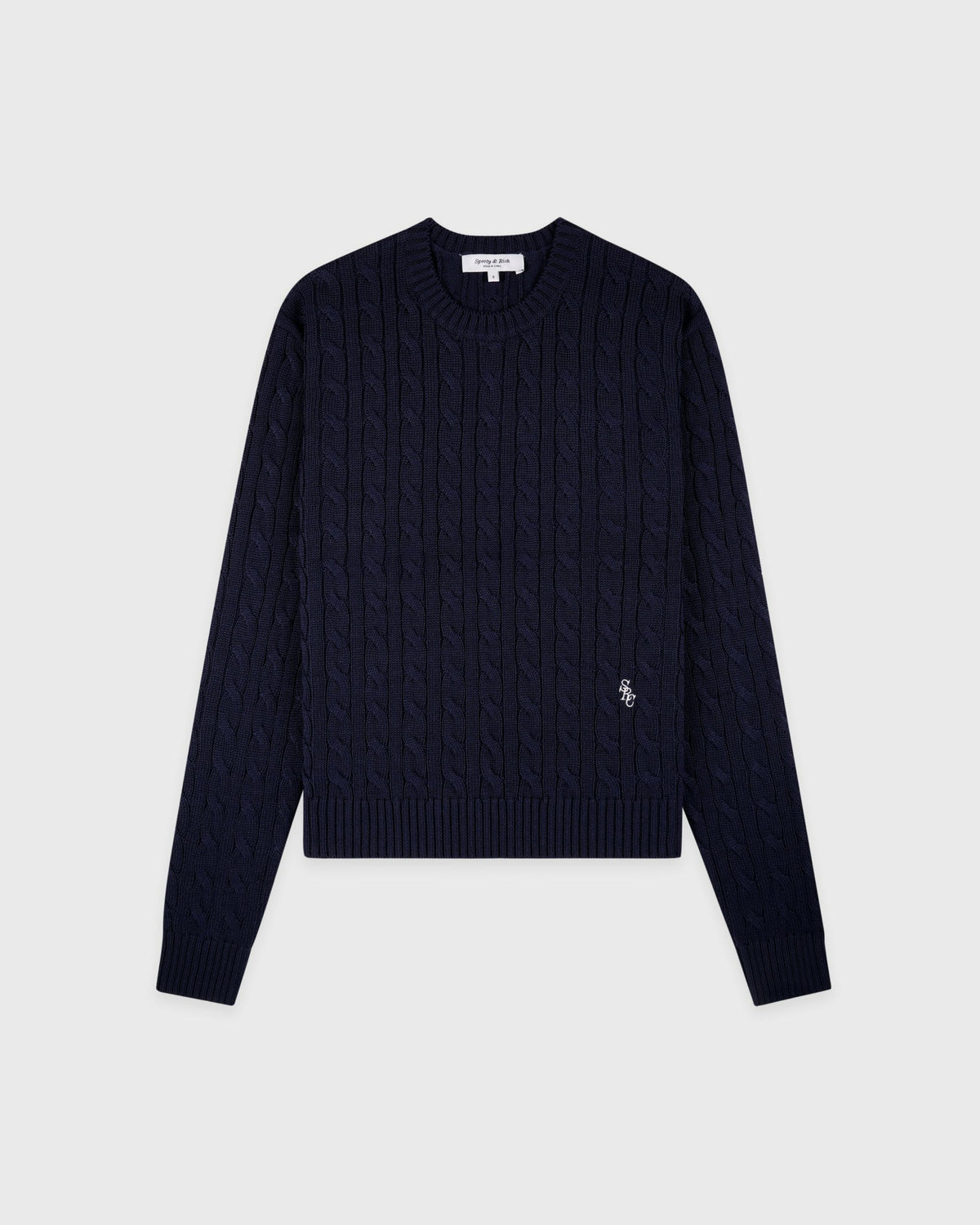 Sporty & Rich SRC Cable Sweater - Dark Navy