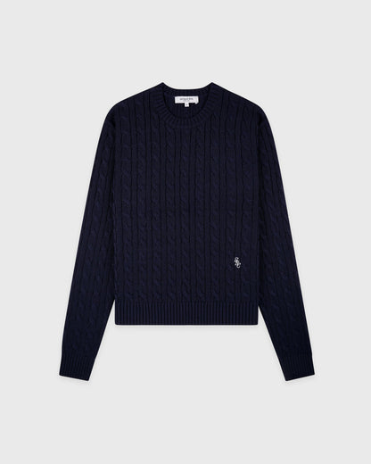 Sporty & Rich SRC Cable Sweater - Dark Navy