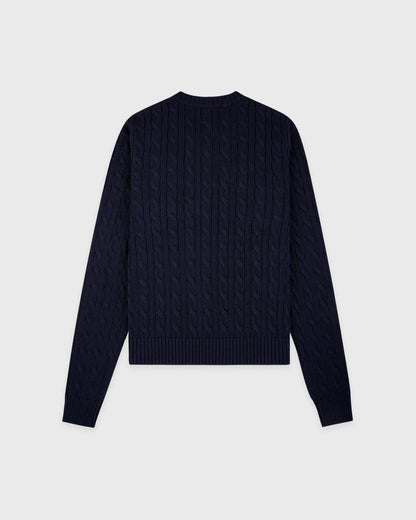 Sporty & Rich SRC Cable Sweater - Dark Navy