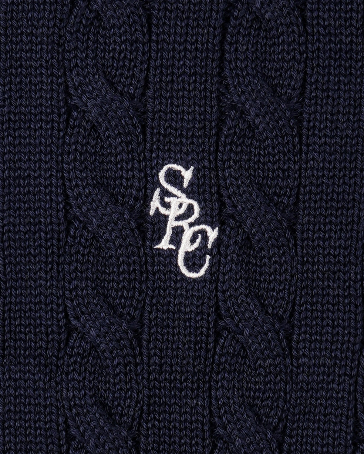 Sporty & Rich SRC Cable Sweater - Dark Navy