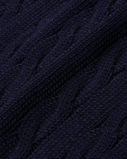 Sporty & Rich SRC Cable Sweater - Dark Navy