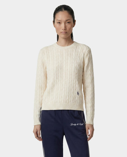 Sporty & Rich SRC Cable Sweater - Ecru