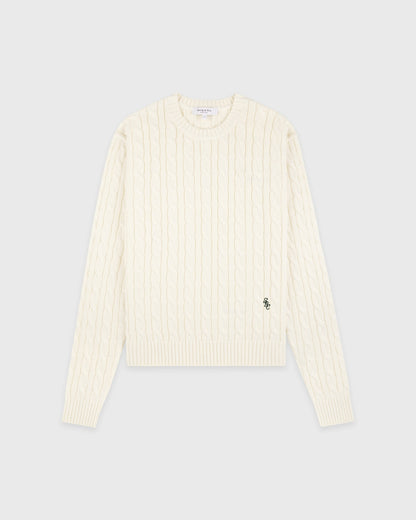 Sporty & Rich SRC Cable Sweater - Ecru