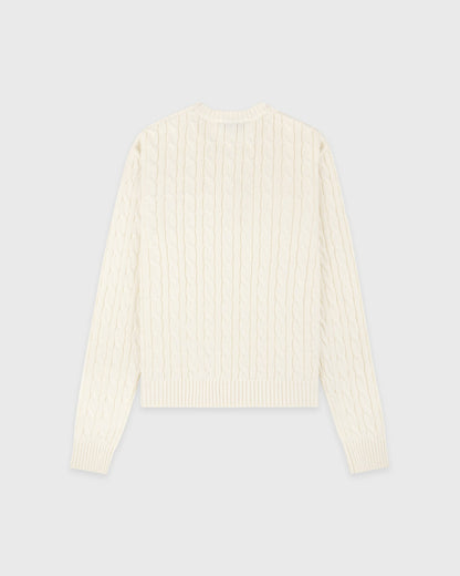 Sporty & Rich SRC Cable Sweater - Ecru