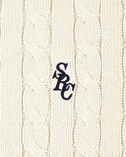Sporty & Rich SRC Cable Sweater - Ecru