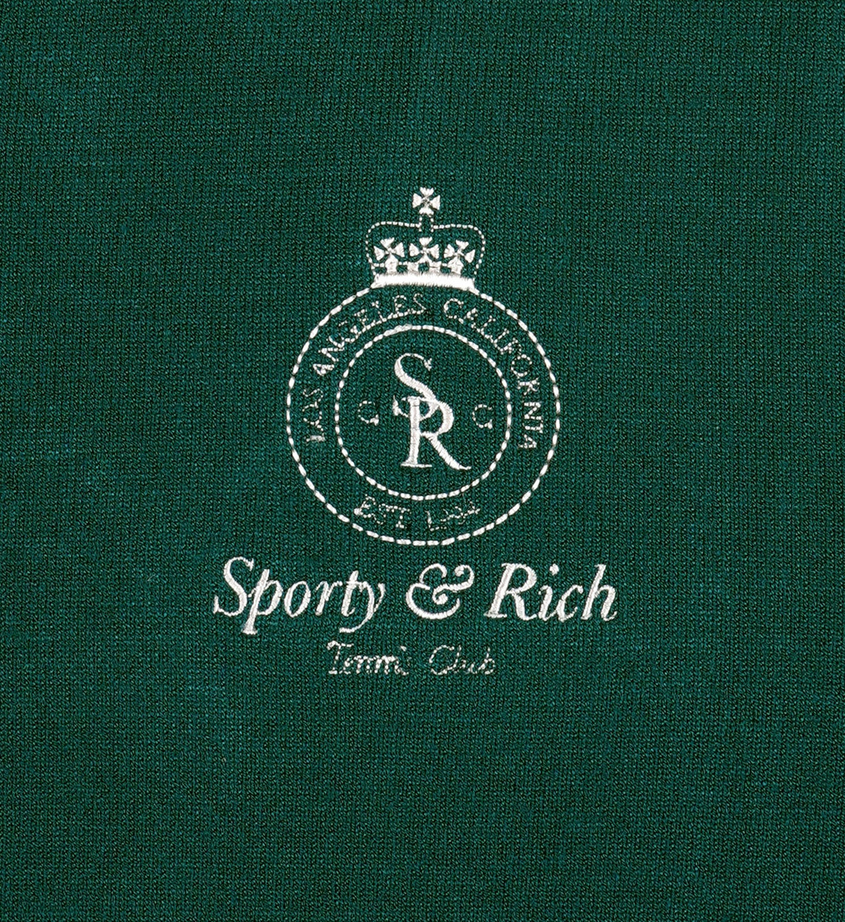 Sporty & Rich Crown Tennis Zipped Cardigan - Alpine/White
