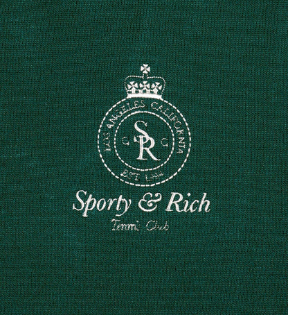 Sporty & Rich Crown Tennis Zipped Cardigan - Alpine/White