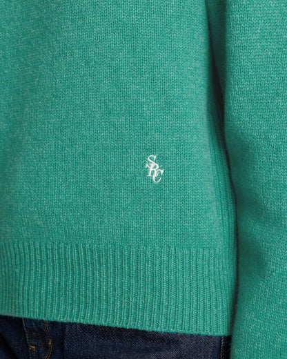 Sporty & Rich SRC Wool Crewneck - Spring Green/White