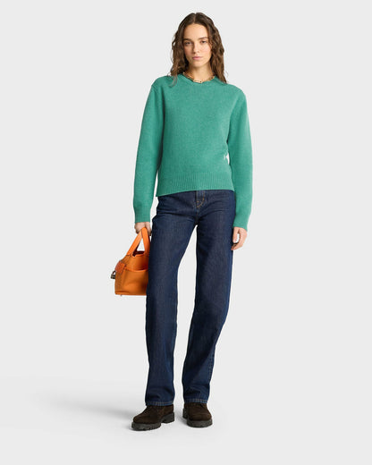Sporty & Rich SRC Wool Crewneck - Spring Green/White