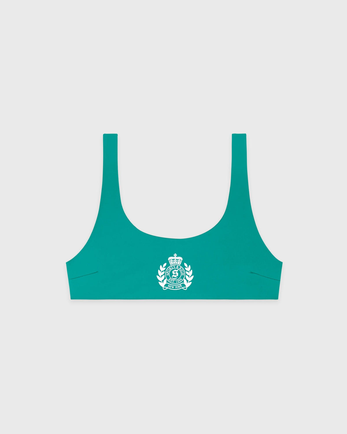 Sporty & Rich NY Crest Claudia Bikini Top - Amalfi Green/White