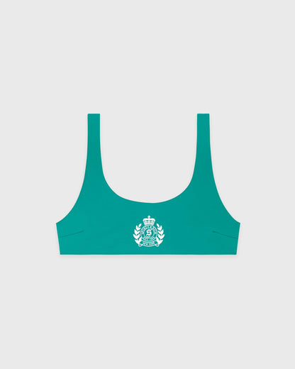 Sporty & Rich NY Crest Claudia Bikini Top - Amalfi Green/White