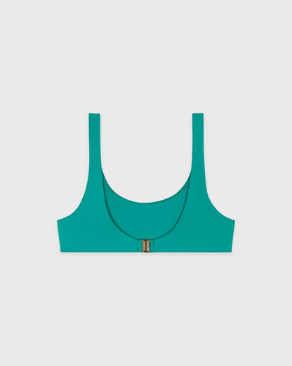 Sporty & Rich NY Crest Claudia Bikini Top - Amalfi Green/White