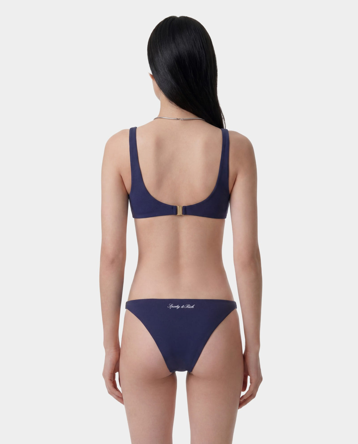 Sporty & Rich NY Crest Claudia Bikini Top - Light Navy/White