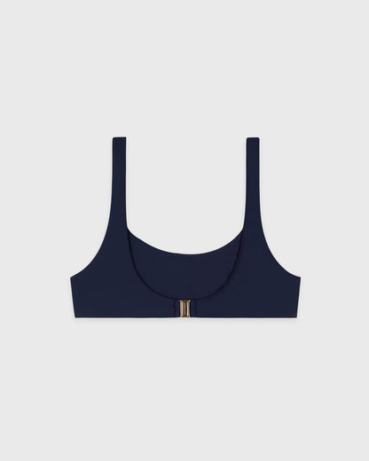 Sporty & Rich NY Crest Claudia Bikini Top - Light Navy/White