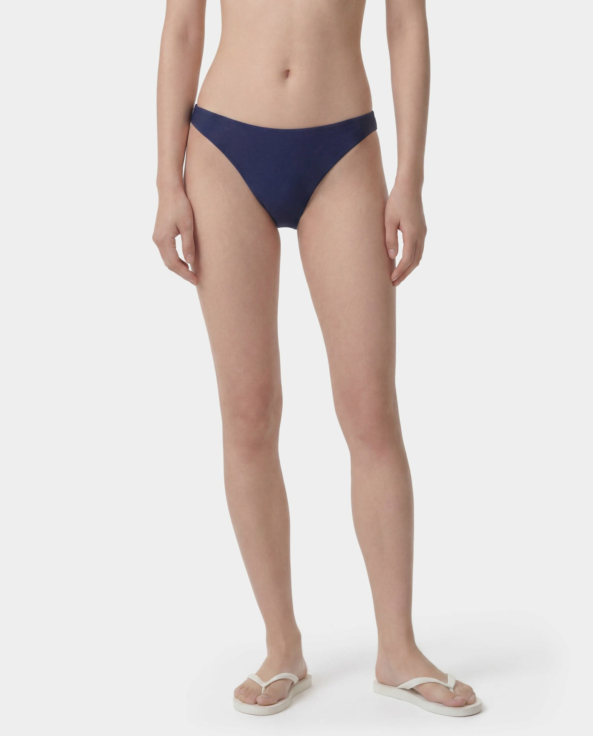 Sporty & Rich Signature Logo Claudia Bikini Bottom - Light Navy/White
