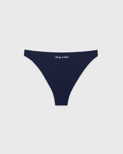 Sporty & Rich Signature Logo Claudia Bikini Bottom - Light Navy/White