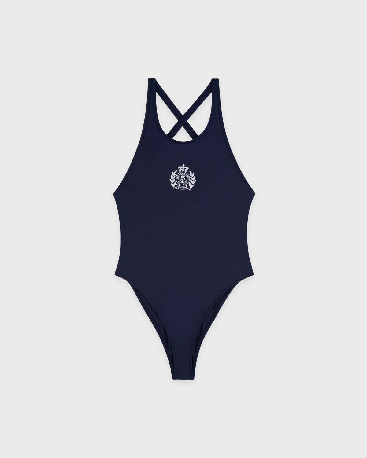 Sporty & Rich NY Crest Julie One Piece - Light Navy/White
