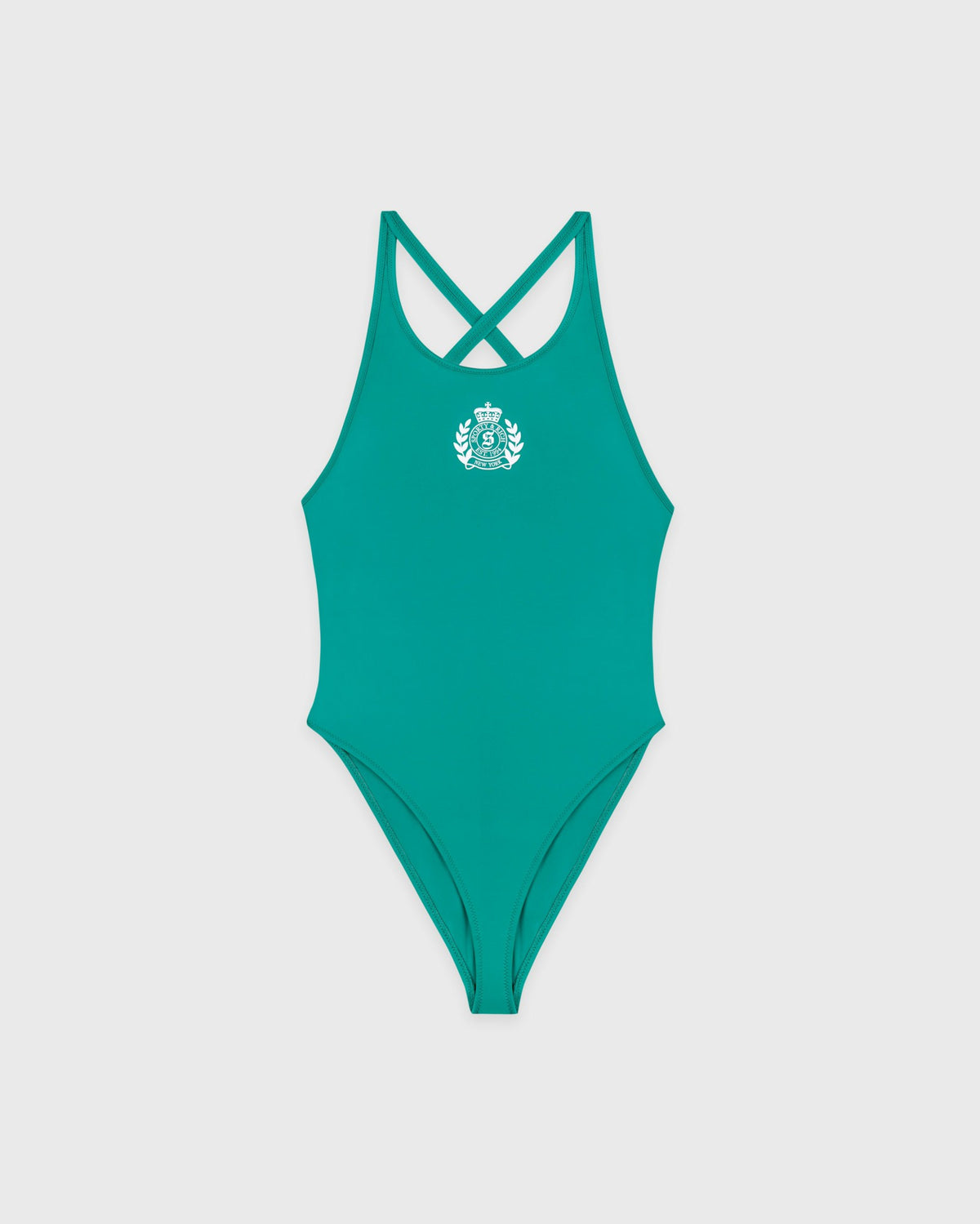Sporty & Rich NY Crest Julie One Piece - Amalfi Green/White