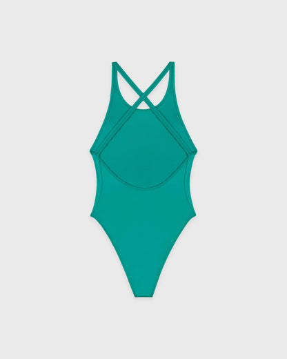 Sporty & Rich NY Crest Julie One Piece - Amalfi Green/White