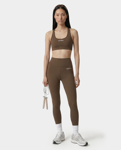 Sporty & Rich Serif Logo Sports Bra - Sand