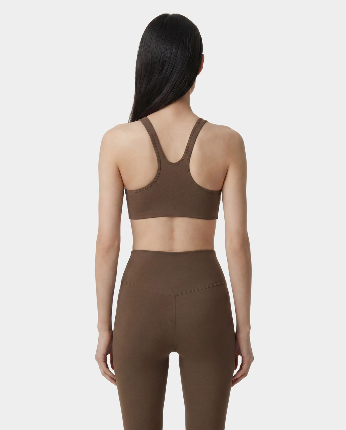 Sporty & Rich Serif Logo Sports Bra - Sand