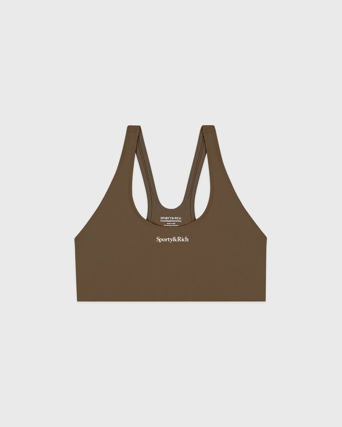 Sporty & Rich Serif Logo Sports Bra - Sand