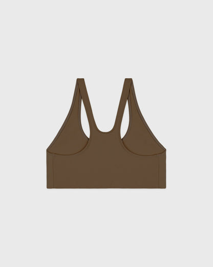 Sporty & Rich Serif Logo Sports Bra - Sand