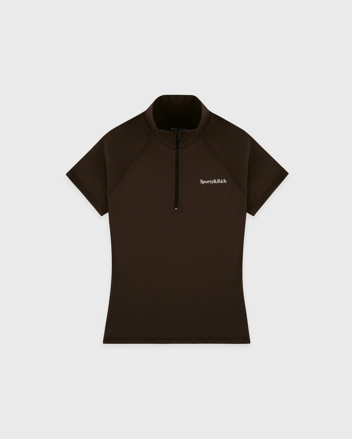 Sporty & Rich Serif Logo SS Sports Quarter Zip - Cioco