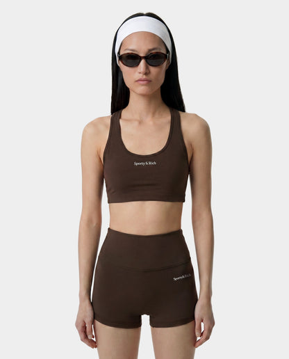 Sporty & Rich Serif Logo Sports Bra - Cioco
