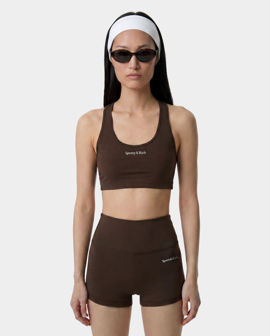 Sporty & Rich Serif Logo Sports Bra - Cioco